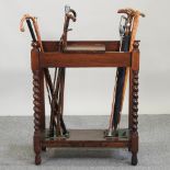 A 1920's oak stick stand, 76cm,