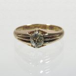 An 18 carat gold single stone diamond ring, approximately 0.