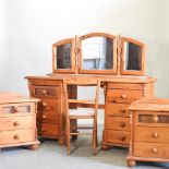 A pine dressing table, 153cm,