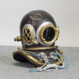 A life size model of a diver's helmet, 42cm high,