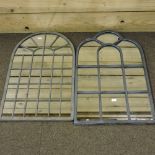 A small leaded glass mirror, 60 x 38cm,