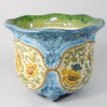 A 19th century Mintons majolica jardiniere, 25cm high,