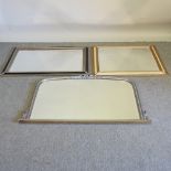 A gilt framed over mantel mirror, 80 x 122cm,