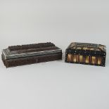 A 19th century ebonised and porcupine quill box,