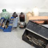 A carpenter's tools chest, containing tools,