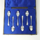 A set of six silver old English pattern tea spoons, William Eley, William Fearn and William Chawner,