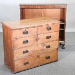 An antique pine chest of drawers, 103cm,