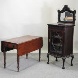 An Edwardian mirror back music cabinet, 62cm,