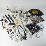 A collection of items to include costume jewellery brooches, pocket watches, hat pins,