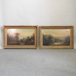English School, early 20th century, landscape, oil on canvas, 54 x 89cm,