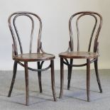 A set of six Thonet style bentwood dining chairs