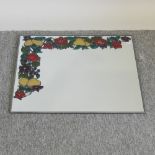 A leaded stained glass mirror,