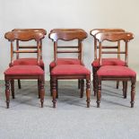 A set of six 19th century mahogany bar back dining chairs