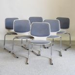 A set of six 1980's Kusch & Co cantilever bentwood chairs,