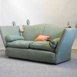 A green upholstered knole sofa,