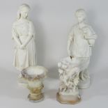 A Copeland parian figure of Mignon, together with Cottage Girl, dated 1876,