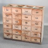 A mid 20th century bank of drawers,