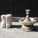 A reconstituted stone fountain, 66cm high,