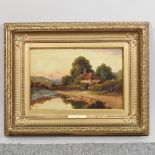 Robert Fenson, act 1880-1920, landscape with cottage beside a pond, signed and dated '97,