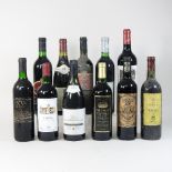 A collection of eleven bottles of red wine, to include Vega Oliveras Tempranillo 2007, 750ml,