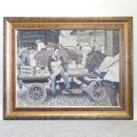 English school, 20th century, a street scene in Liverpool, oil on canvas,