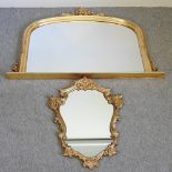 A gilt framed over mantel mirror, 85 x 119cm,