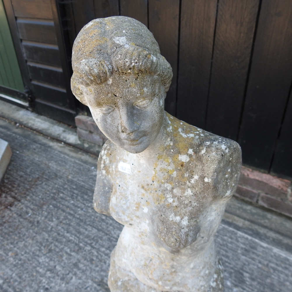 A reconstituted stone garden figure of a classical lady, - Image 9 of 11