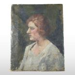 P Bonnard, early 20th century, head and shoulders portrait of a lady, signed oil on canvas,