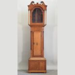 A George III oak and inlaid longcase clock case,
