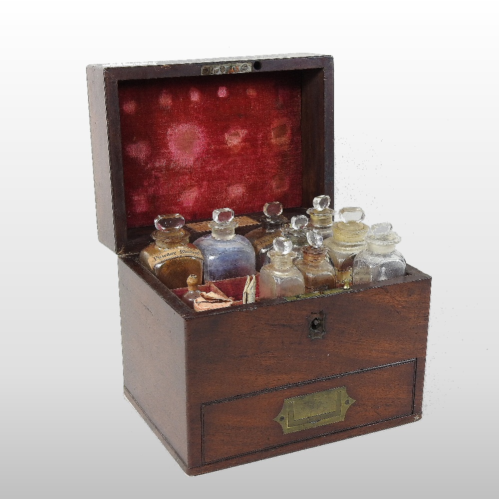 A 19th century mahogany and brass bound apothecary box, bearing a paper label for Savory & Moore, - Image 4 of 22