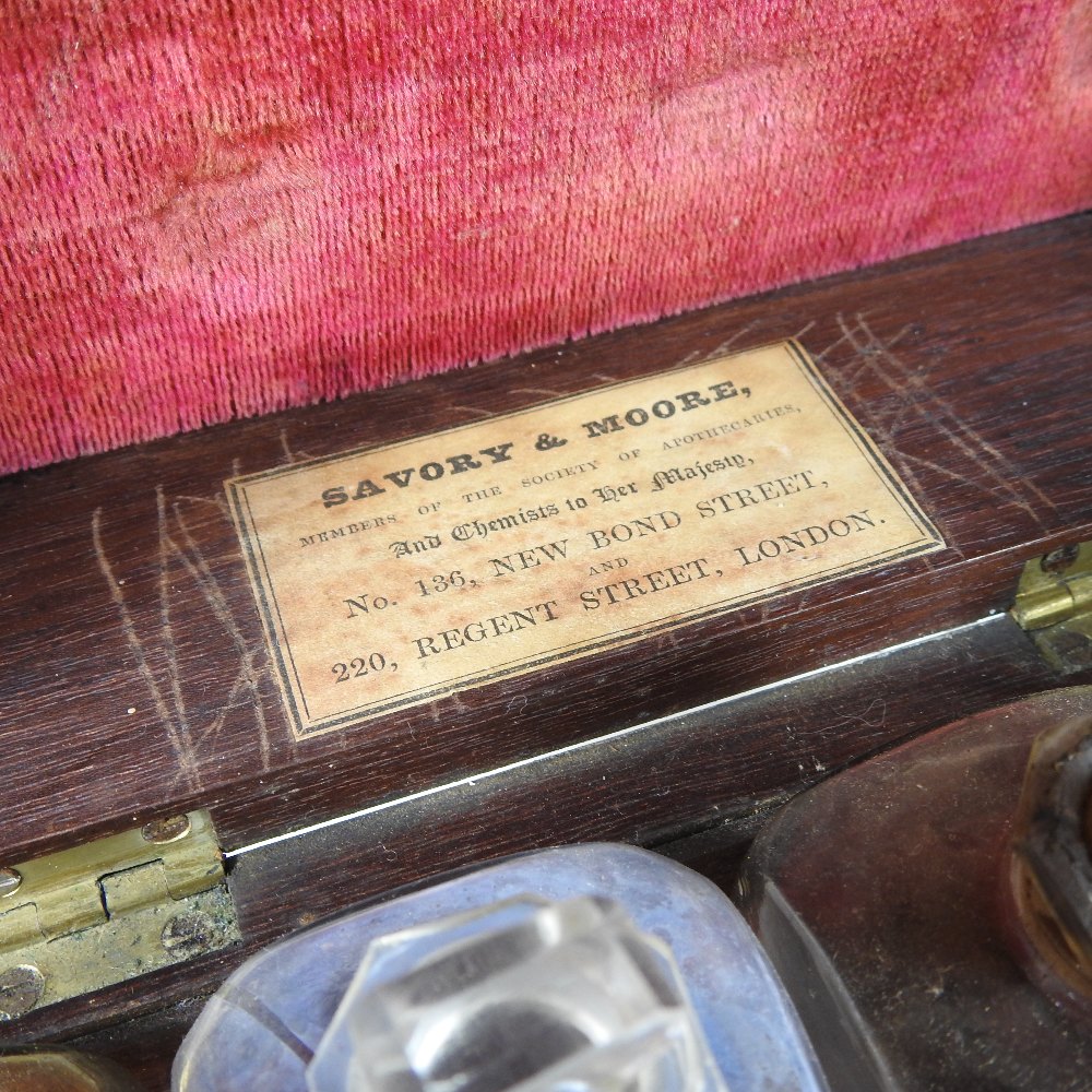 A 19th century mahogany and brass bound apothecary box, bearing a paper label for Savory & Moore, - Image 10 of 22