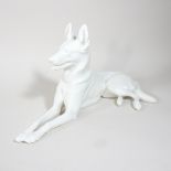 A Rosenthal white glazed porcelain model of an Alsatian, by Theodor Karner,