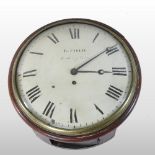 A 19th century mahogany cased dial clock, with a painted dial, signed B Field Tunbridge Wells,