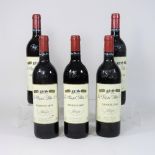 Five bottles of La Rioja Alta S A, reserva 2001,