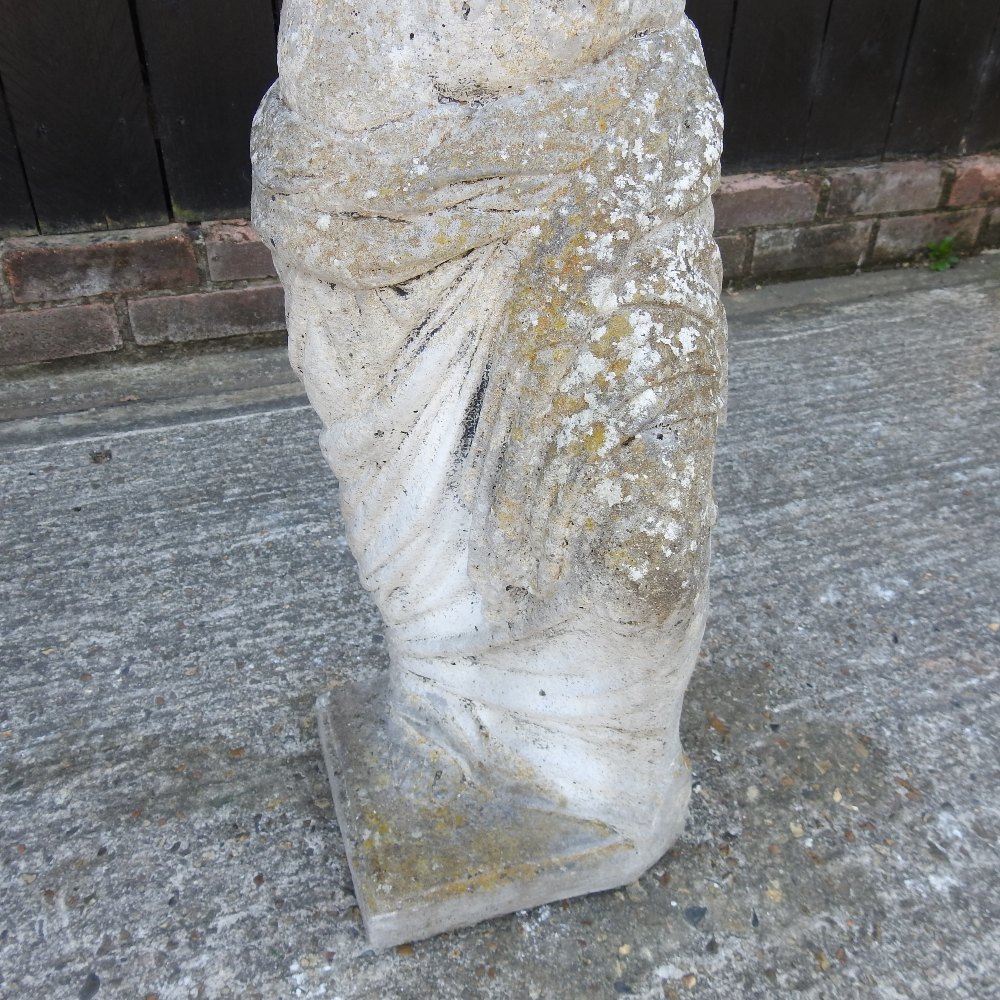 A reconstituted stone garden figure of a classical lady, - Image 3 of 11