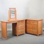 A modern light oak dressing table, 120cm,