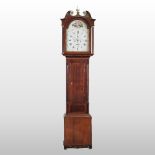 A George III oak cased longcase clock, the painted dial signed Gnr Law, Kirkcaldy,