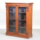 A Victorian mahogany glazed dwarf bookcase,