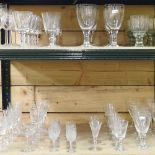 Two shelves of 19th century and later glassware,