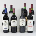 A collection of red wine, to include Rioja, Claret and a bottle of Chateau la Bourguette Bordeaux,