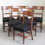 A set of six William IV mahogany bar back dining chairs