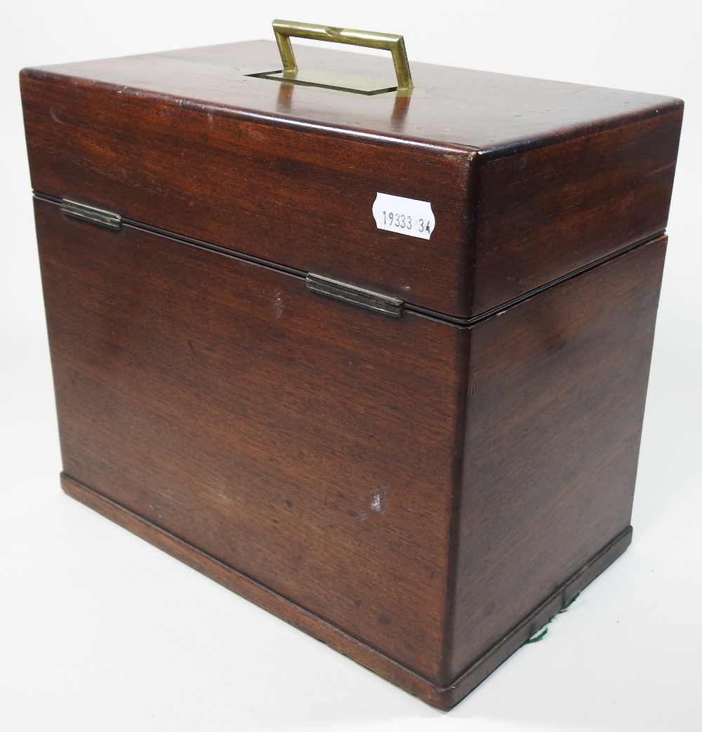 A 19th century mahogany portable apothecary box, the hinged lid revealing a fitted interior, - Image 13 of 27