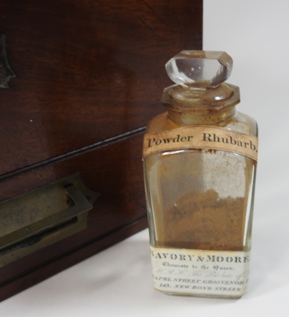 A 19th century mahogany and brass bound apothecary box, bearing a paper label for Savory & Moore, - Image 8 of 22