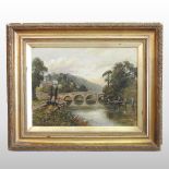 English School, 19th century, Richmond Bridge as It was, signed indistinctly, oil on canvas,