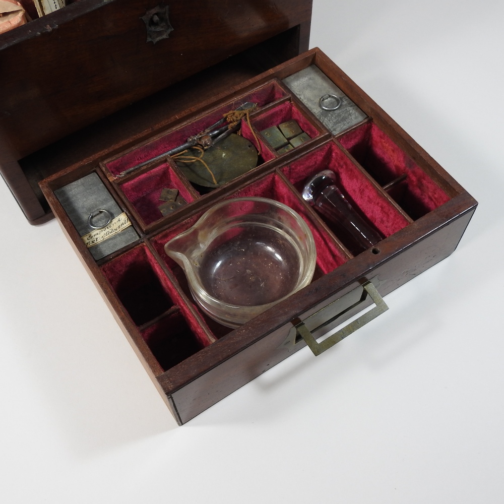 A 19th century mahogany and brass bound apothecary box, bearing a paper label for Savory & Moore, - Image 11 of 22