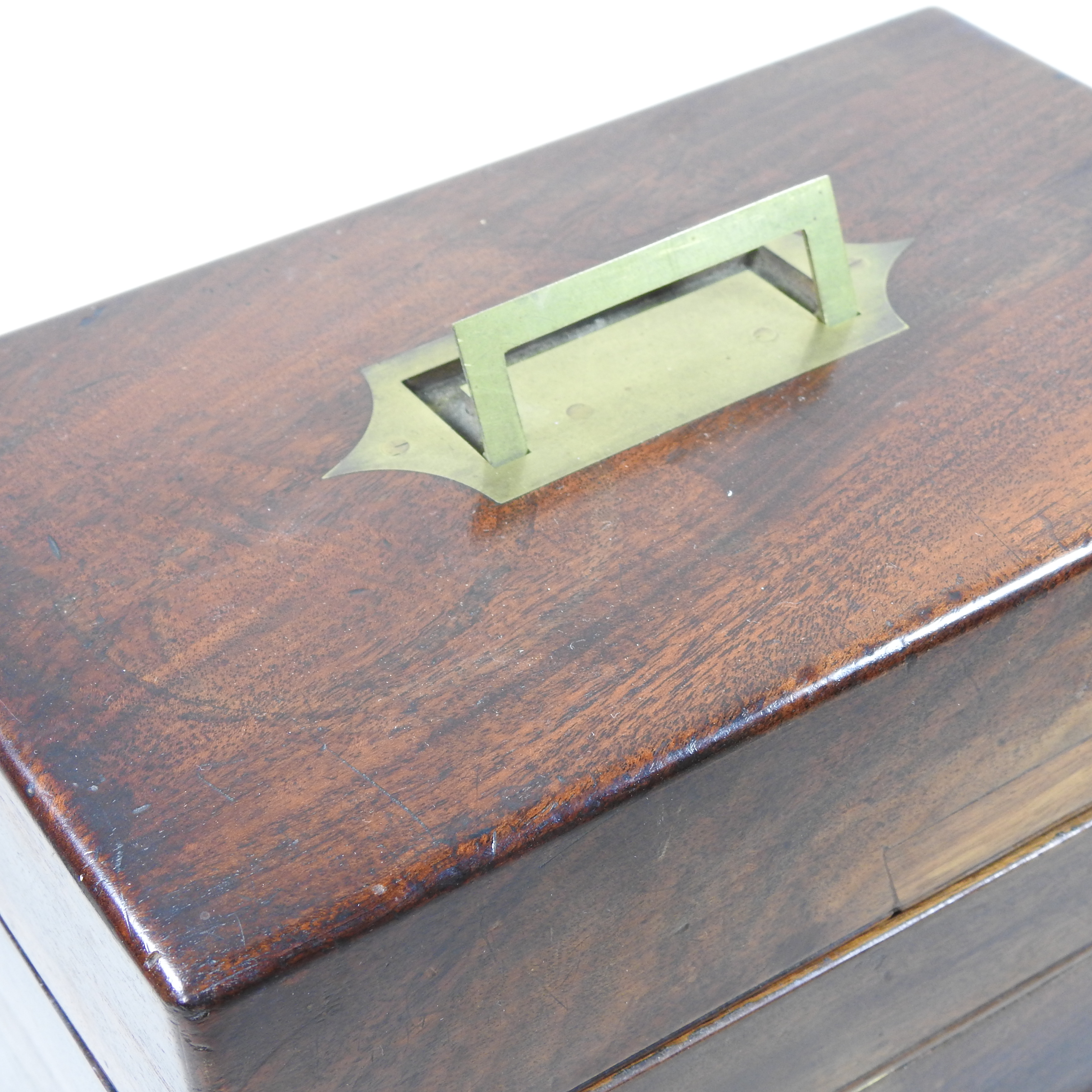 A 19th century mahogany portable apothecary box, the hinged lid revealing a fitted interior, - Image 8 of 27