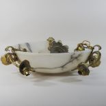 A gilt metal mounted alabaster ceiling light,