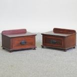 A pair of mahogany and inlaid miniature chests,