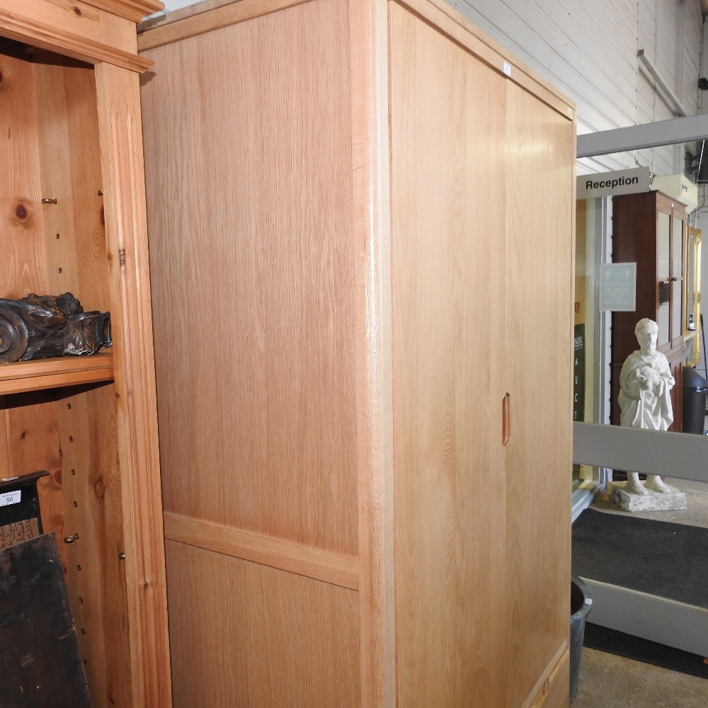 A modern light oak double wardrobe, - Image 8 of 8