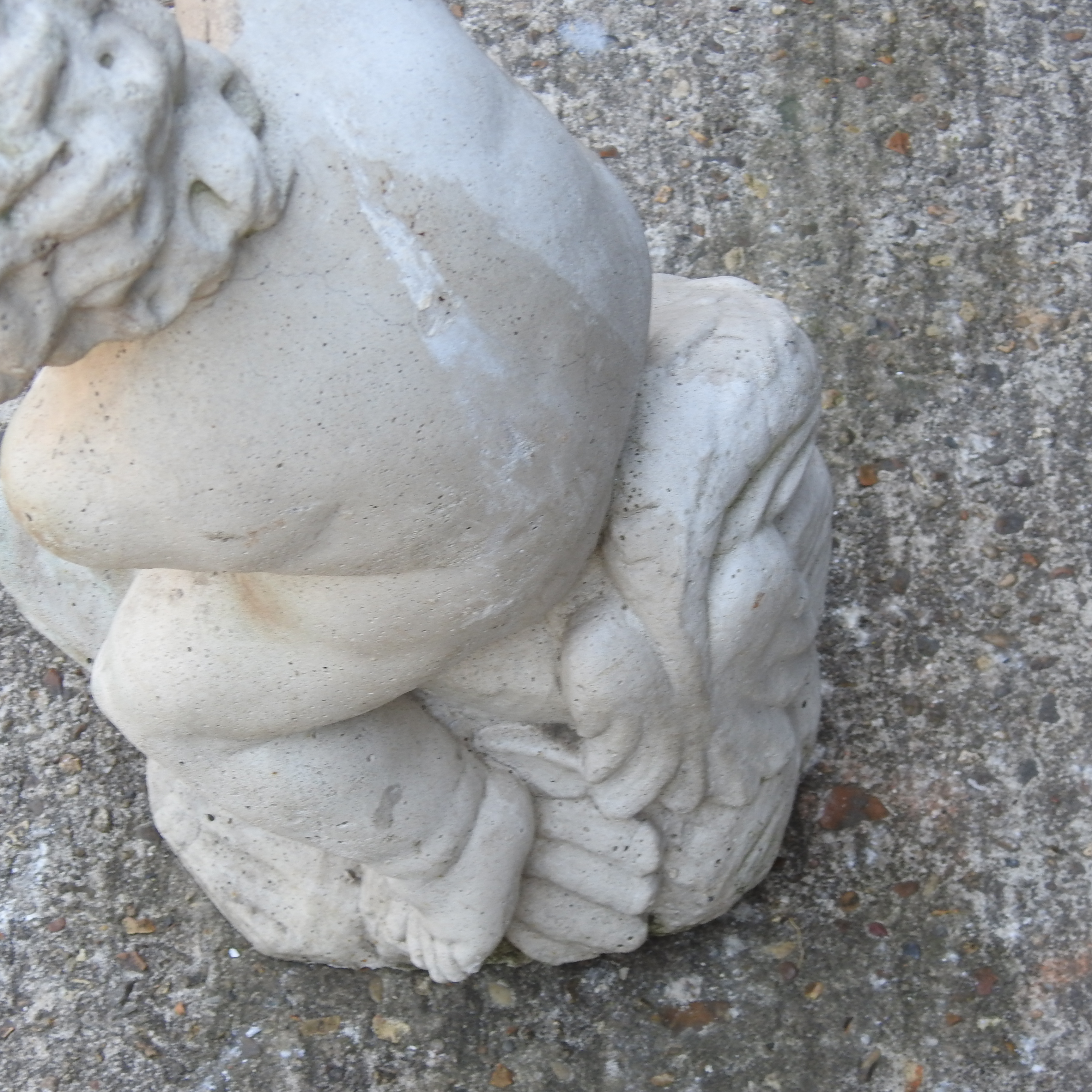 A painted cherub on a dolphin water feature, - Image 2 of 5